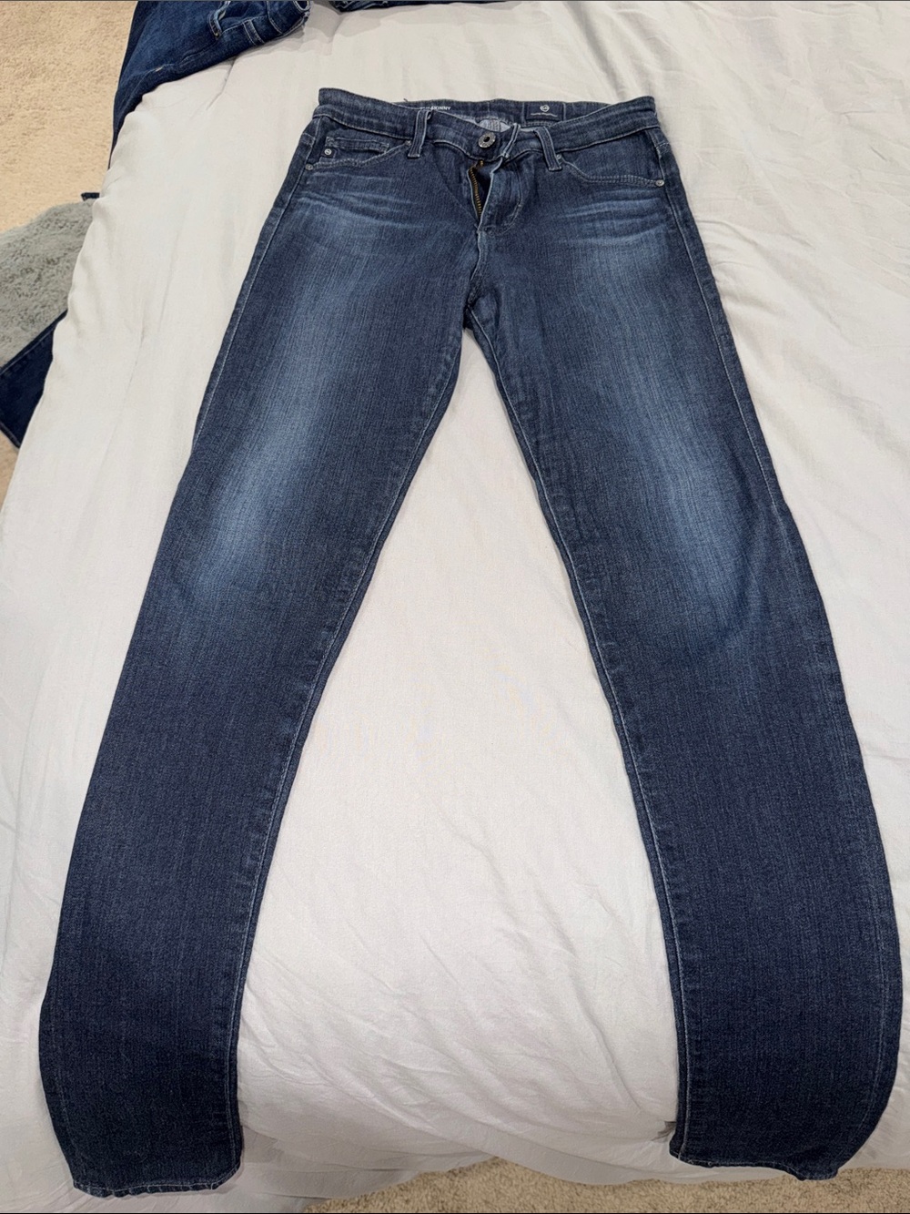 Ag Adriano Goldschmied Women's Skinny Jeans in Dark Blue Wash